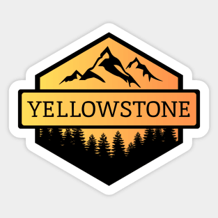 Yellowstone Montana Mountains and Trees Sticker
